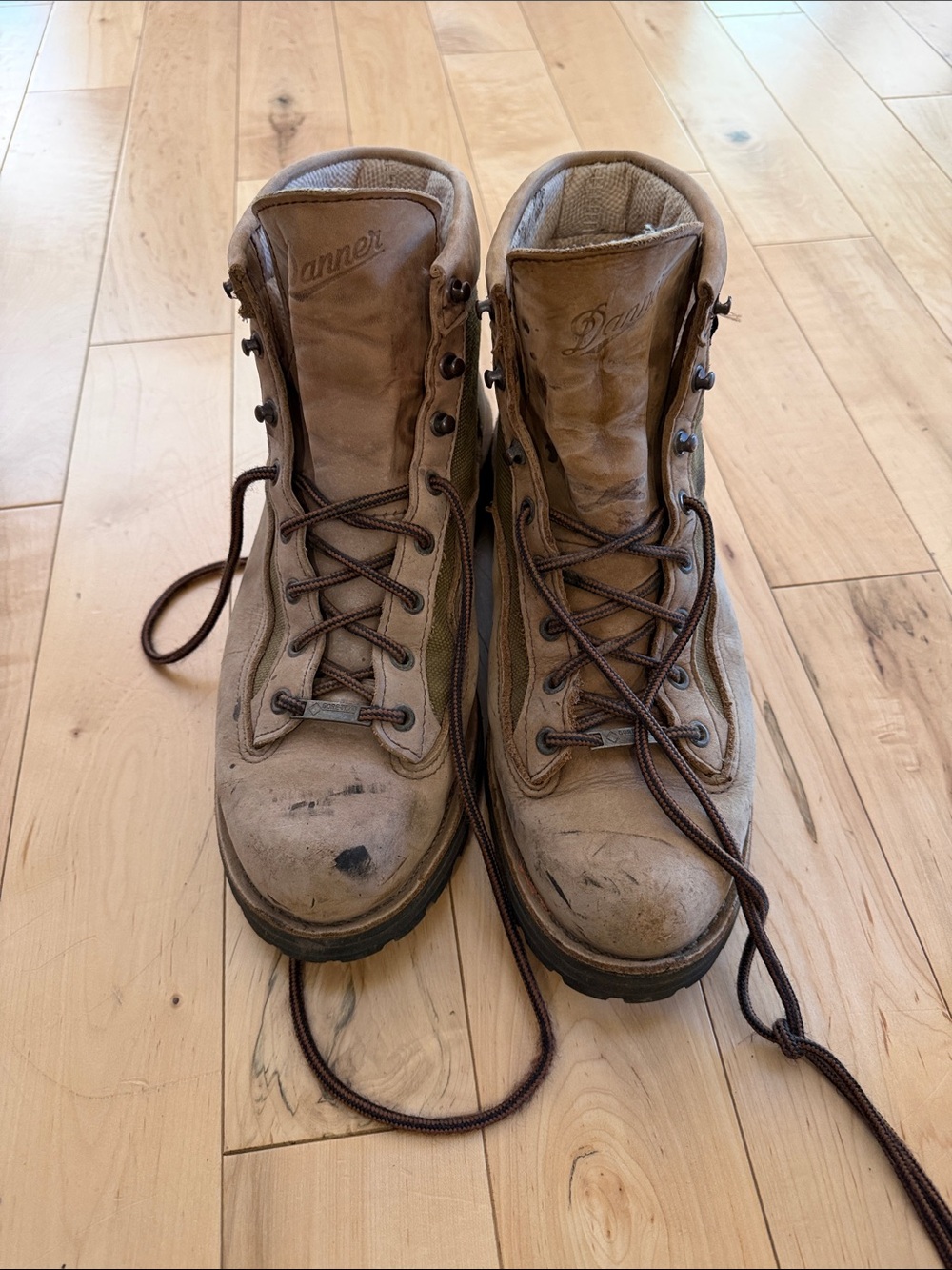 Danner Tan Leather Lace-Up Hiking Boots